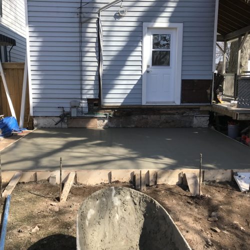 Freshly Poured Concrete Patio