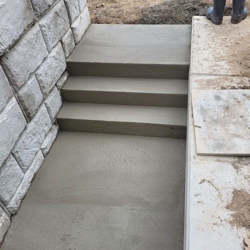 New Concrete Stairways to Basement